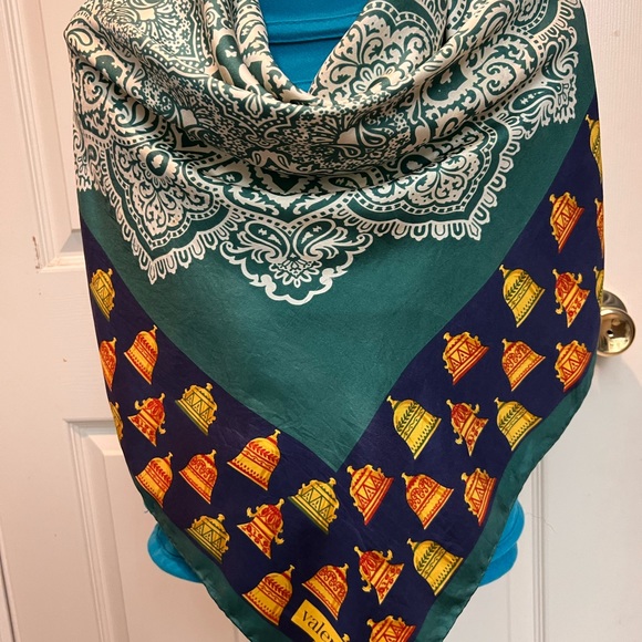 Valentino Scarf. 100% Silk. Hand Rolled. Made in Italy. 35” - Picture 10 of 15